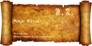 Mayr Kira névjegykártya